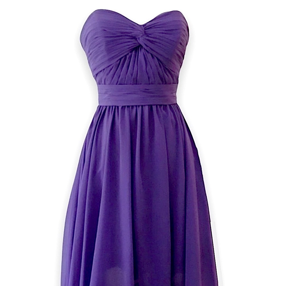 Mori Lee Dress Strapless Prom Dress Purple 8 - Picture 2 of 6